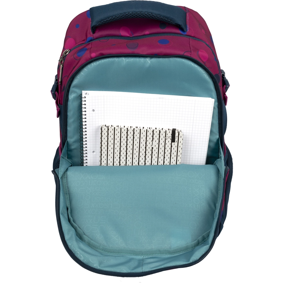 neoxx Active Pro Schulrucksack aus recycelten PET-Flaschen, lila blau