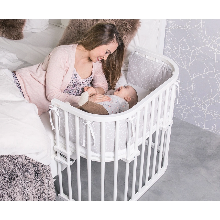 babybay Original Beistellbett weiß mit Matratze Classic Cotton Soft