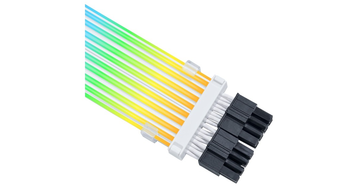 Lian LiStrimer Wireless PW8-1W-CPU - 2x8-pin CPU verlengkabel  (0,26 meter, RGB leds)