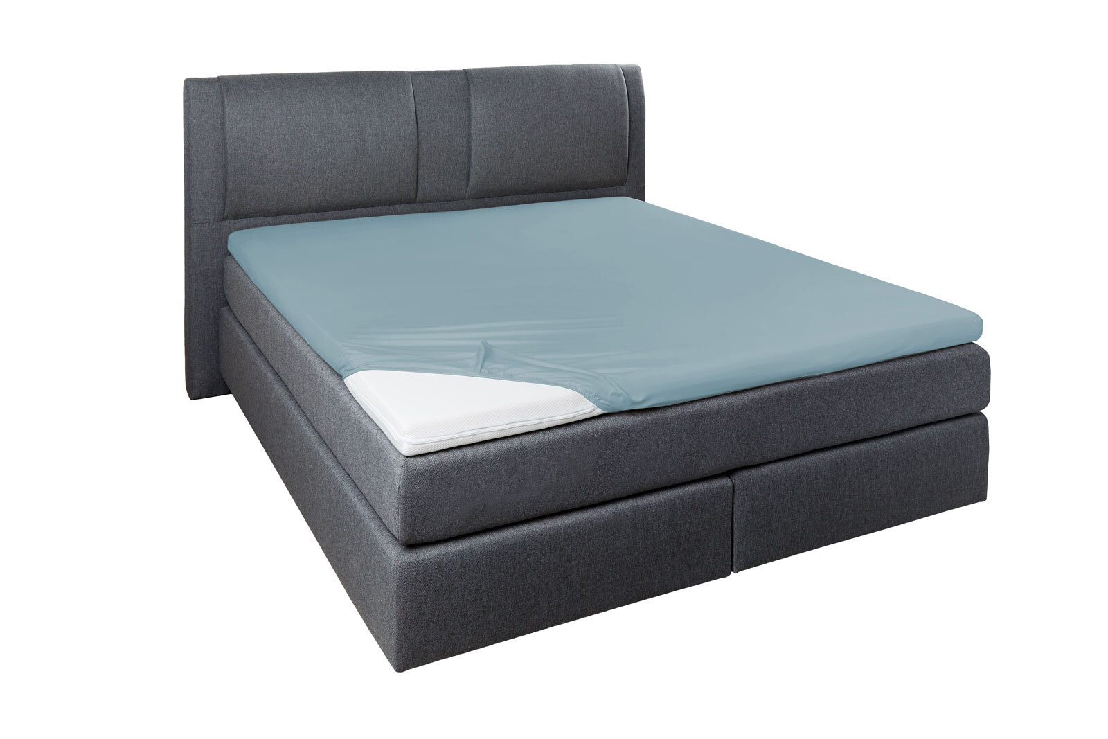 Vario Topper-Spannbetttuch 95/120 x 200/220 cm aquamarin