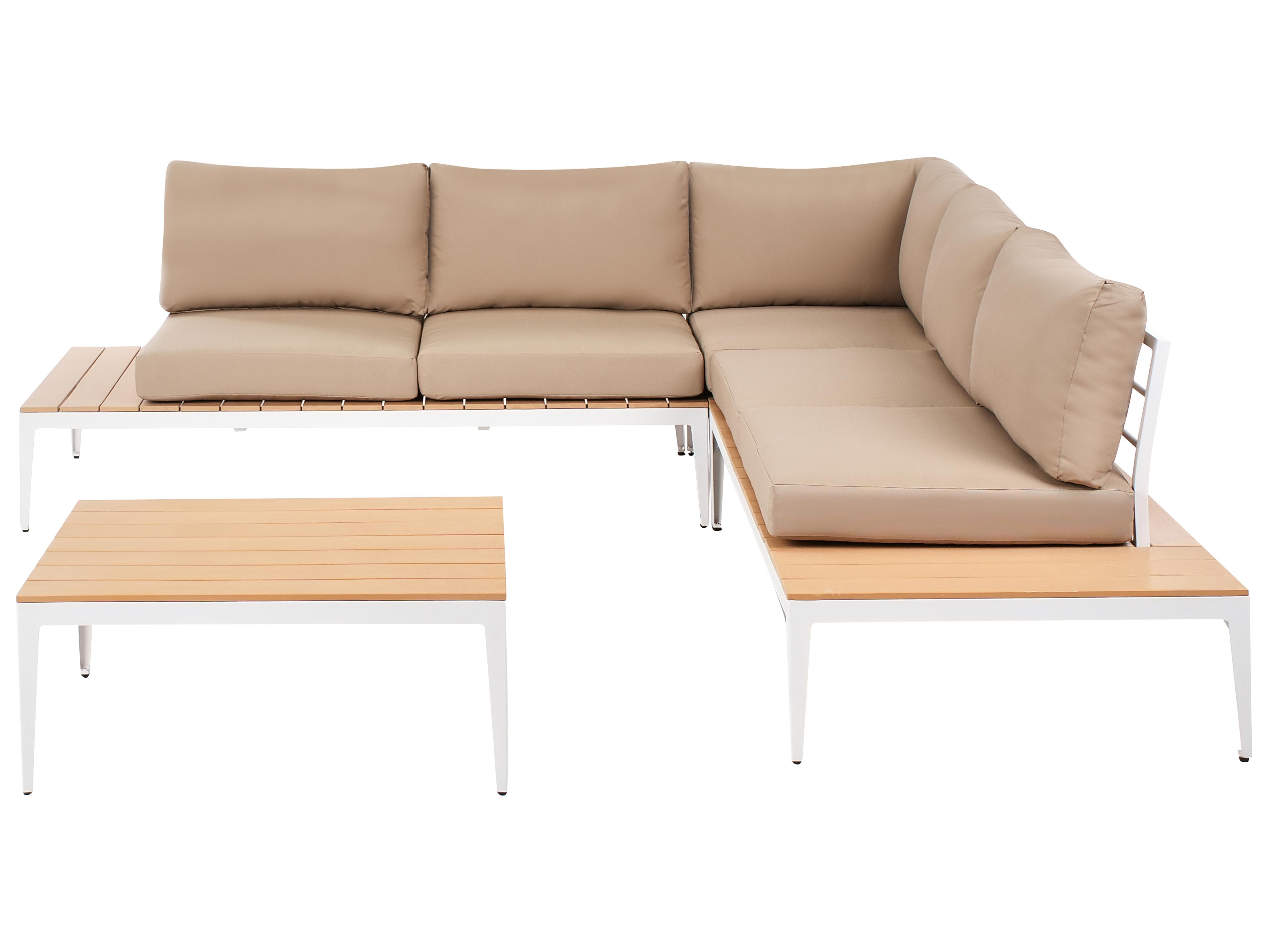 Tuin hoekloungeset met tafel 5-zits POSITANO Lichtbruin