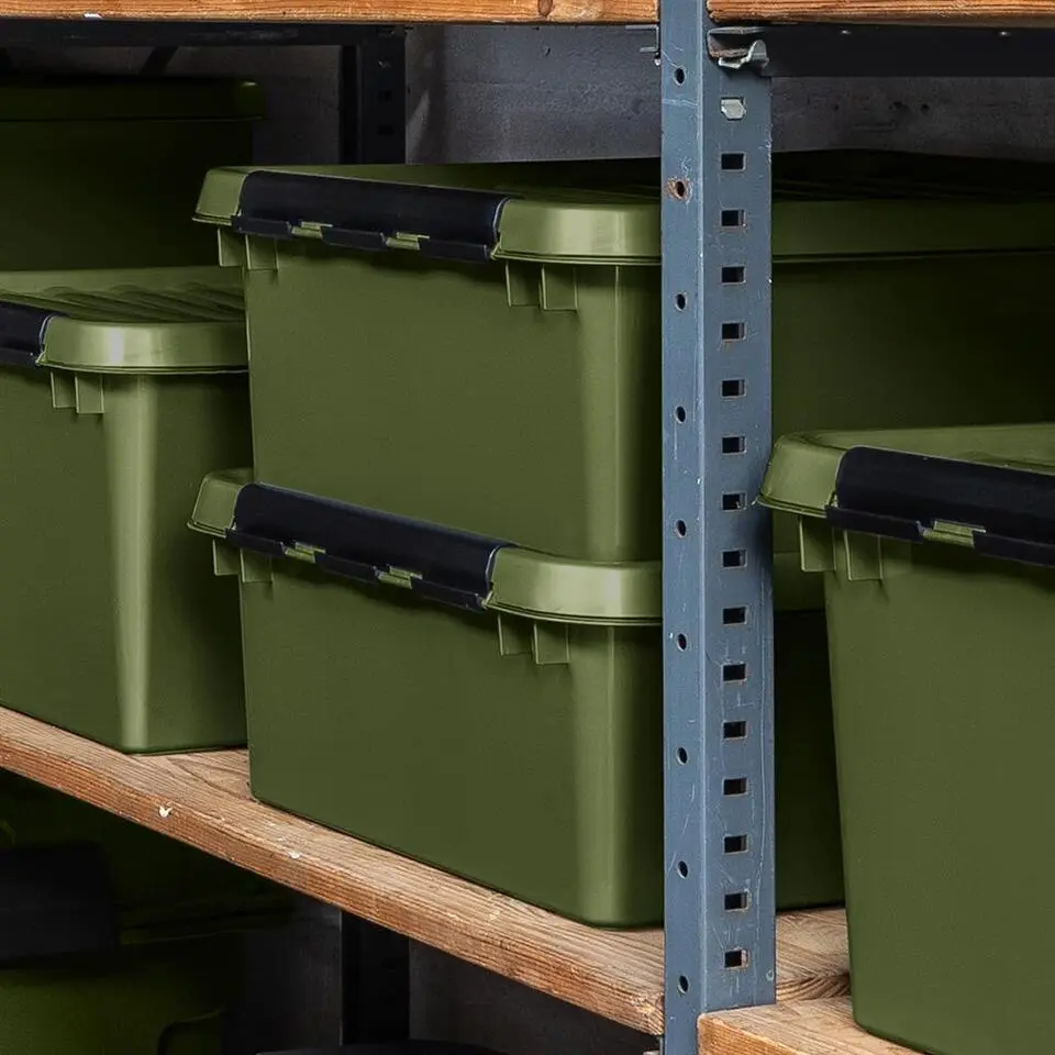 Q-line opbergbox recycled 72L groen zwart