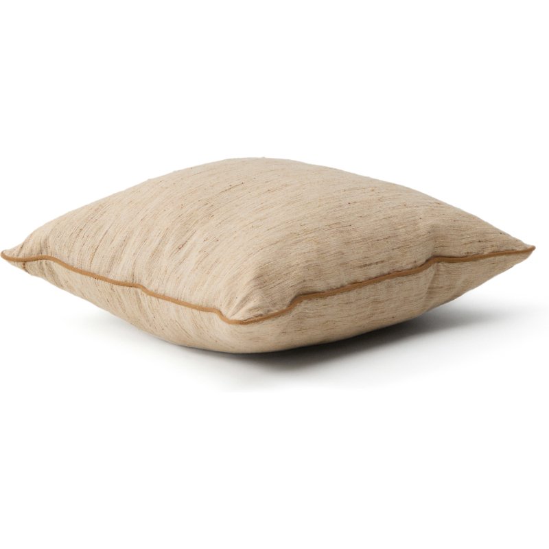 Housse de coussin Aleos en tissu mélangé avec liseré contrasté moutarde 45 x 45 cm