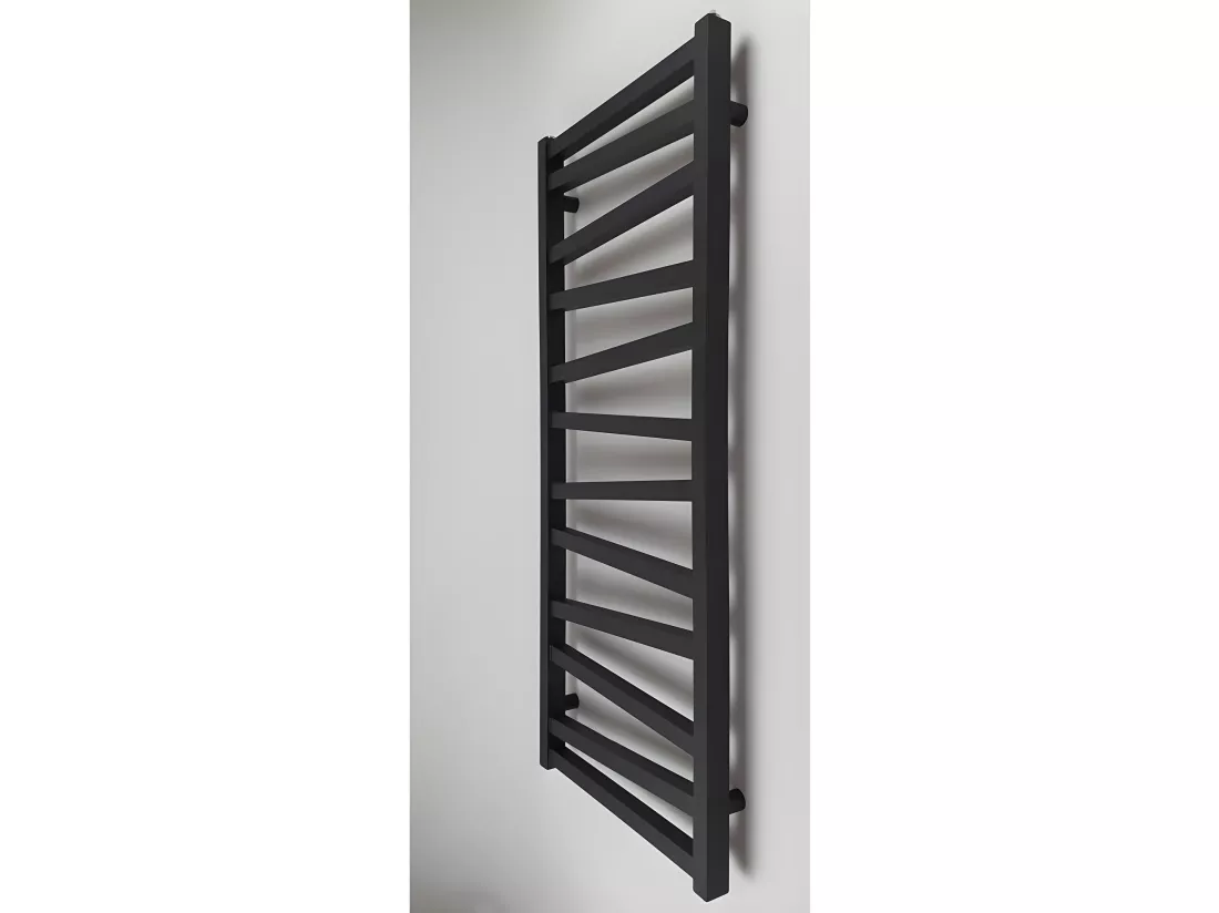 Radiateur sèche-serviettes eau chaude design CYRKA 97 x 50 cm noir mat