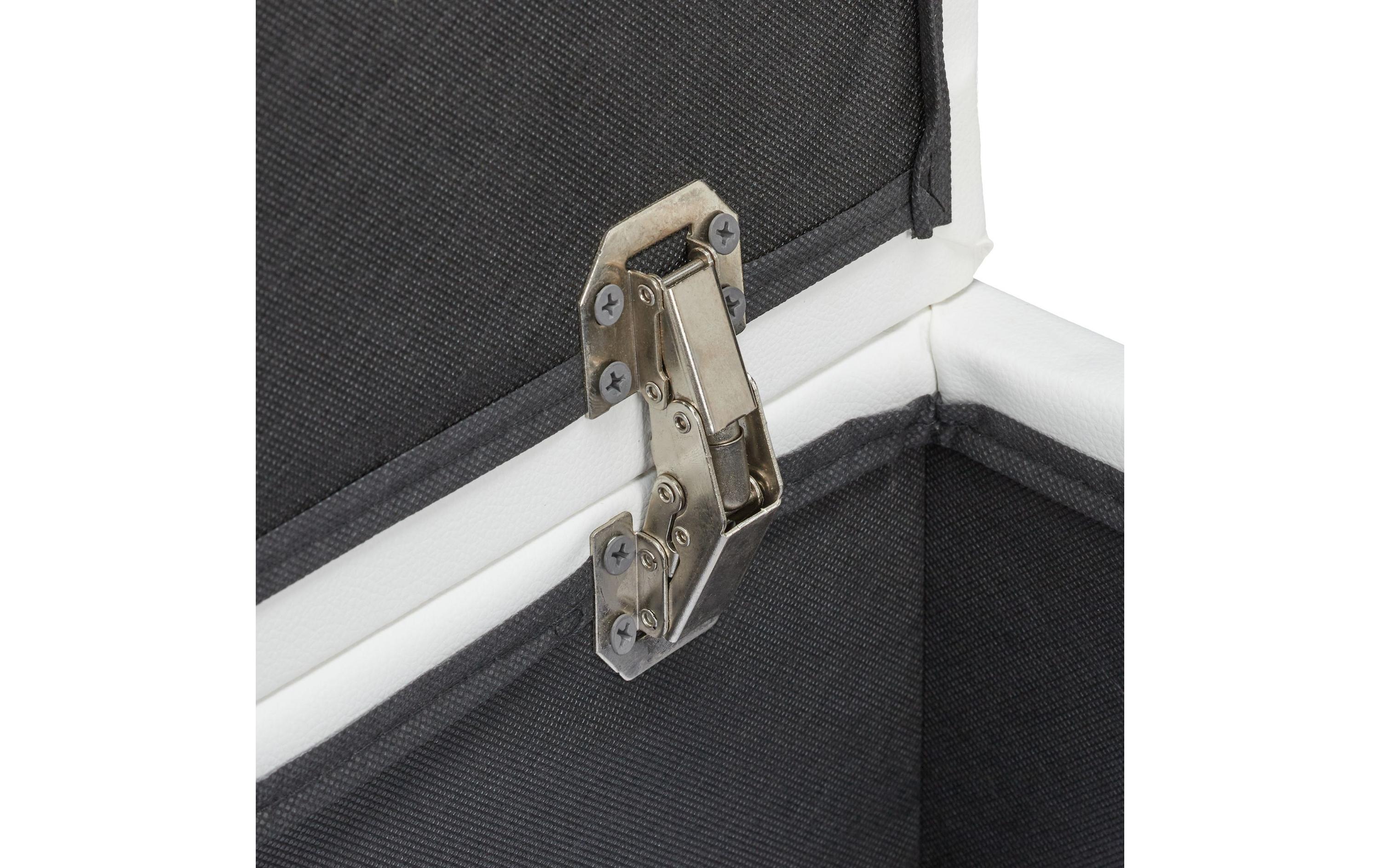 Hocker WeissSitzhocker mit Stauraum aus Kunstleder