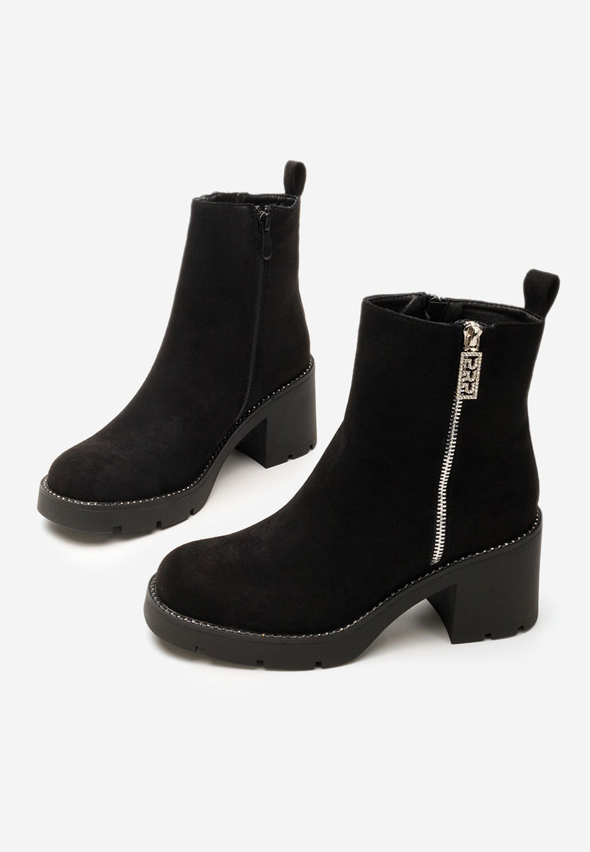 Bottines à gros talon noires Darlene