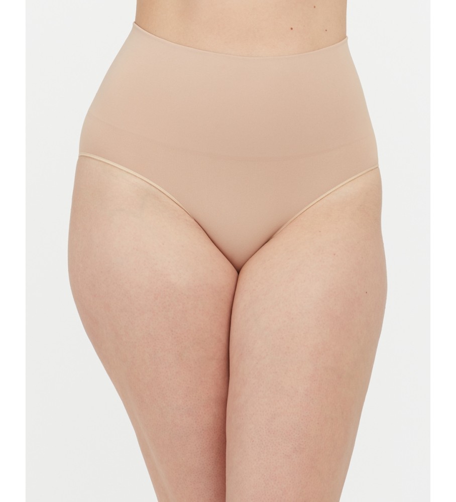 Calcinha modeladora de cintura alta SPANX bege