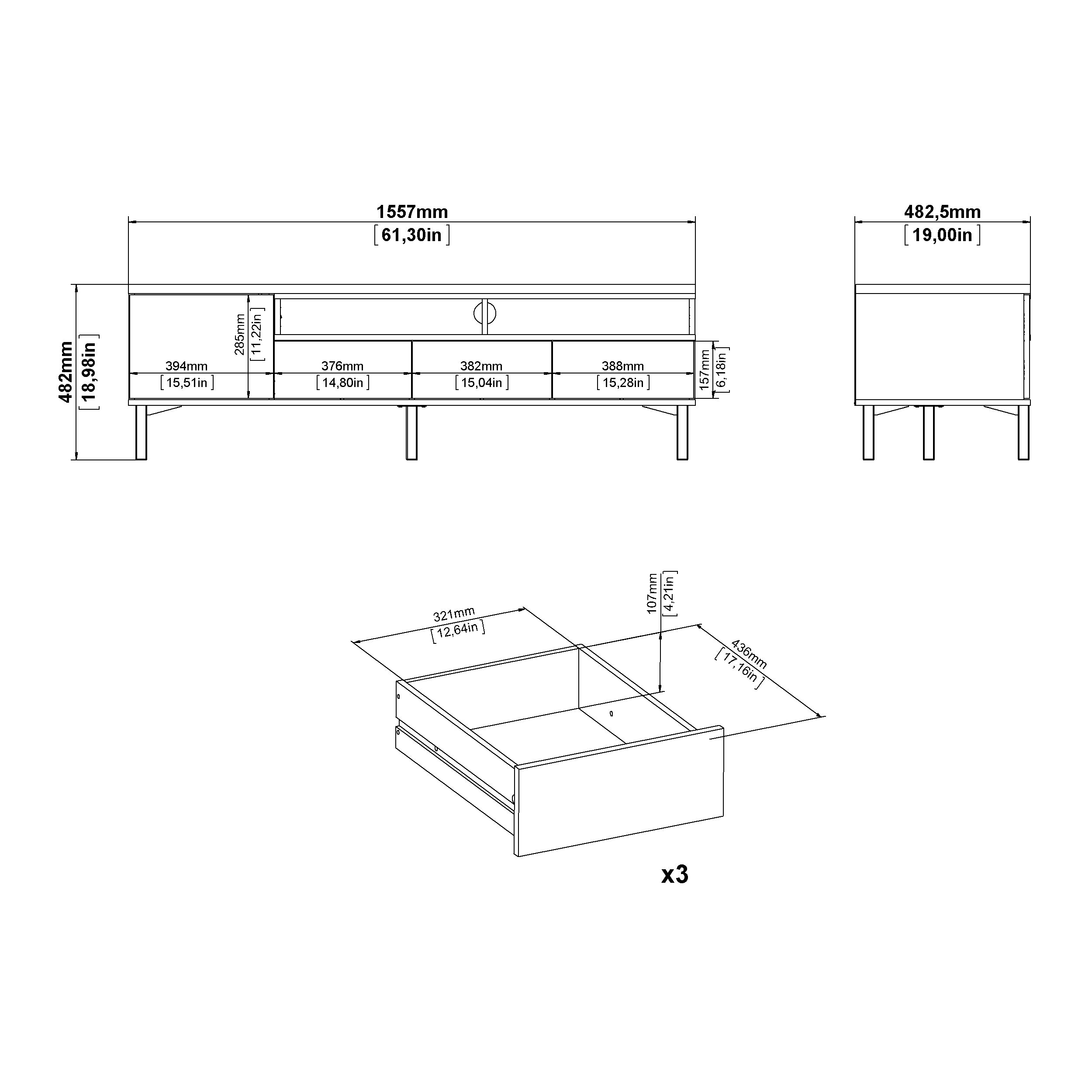 by fonQ basic Nook Tv-meubel - Zwart