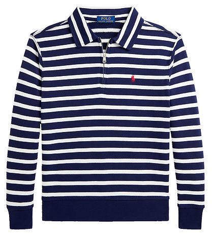 Polo Ralph Lauren Poloshirt m. Reißverschluss - Navy/Weiß gestre