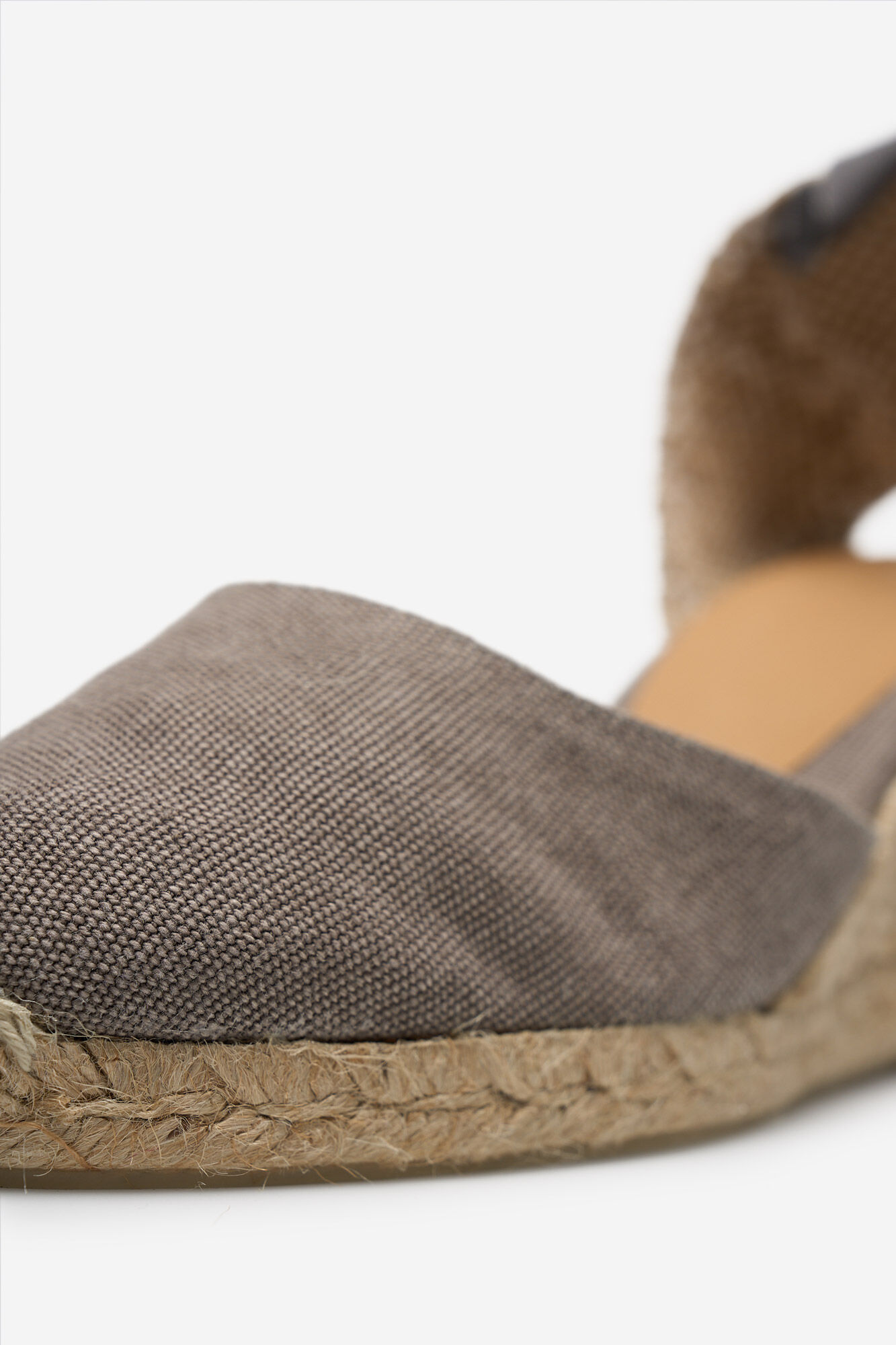 Espadrille Carina de lona com salto plataforma - Cinza