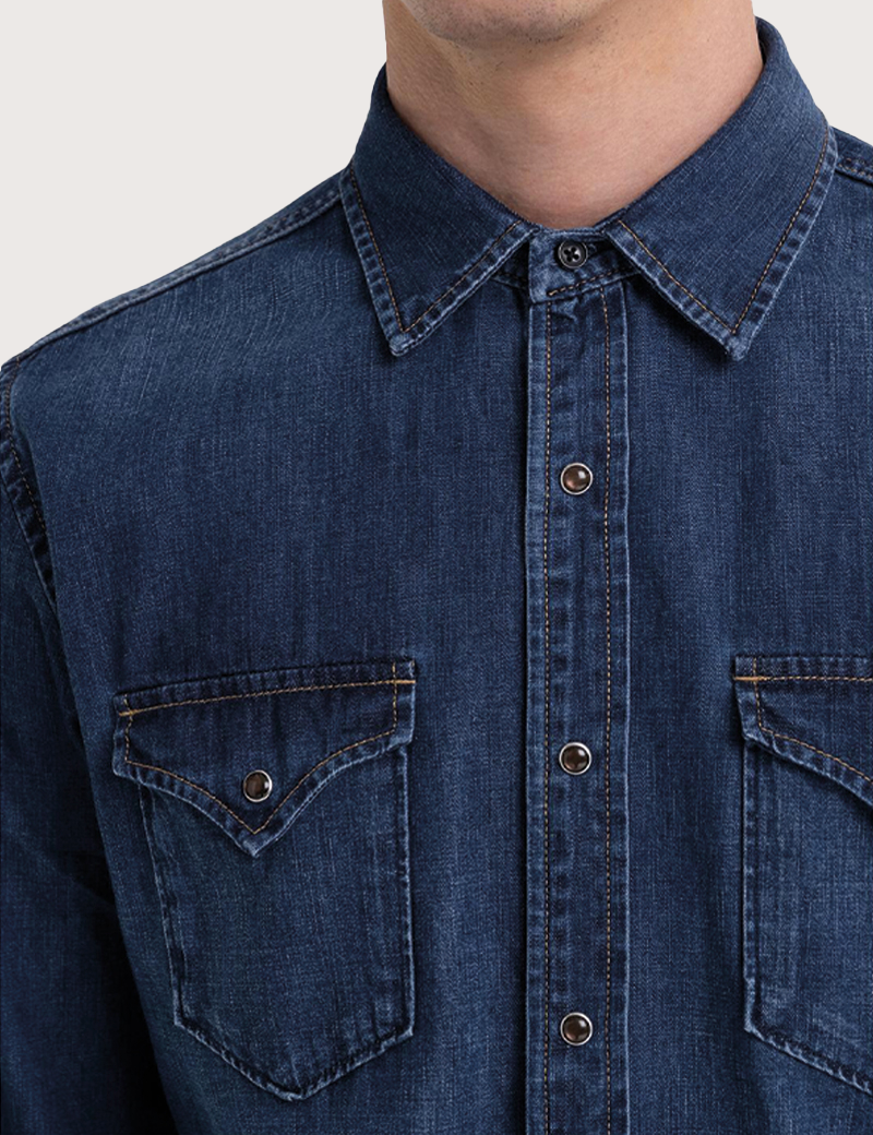 REPLAY CHEMISE HOMME DENIM DARK BLUE