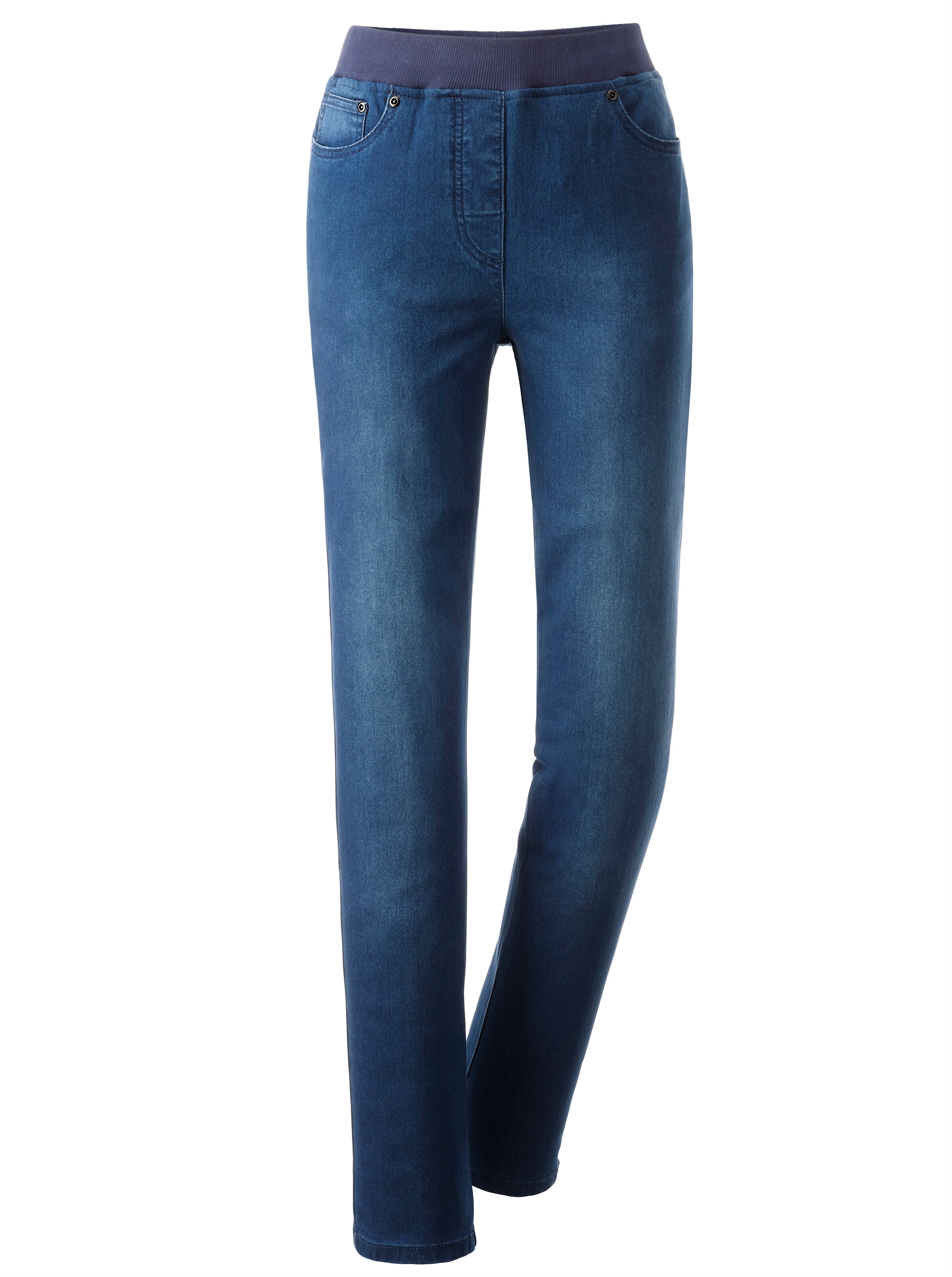 Schlupfjeans in blue-stone-washed