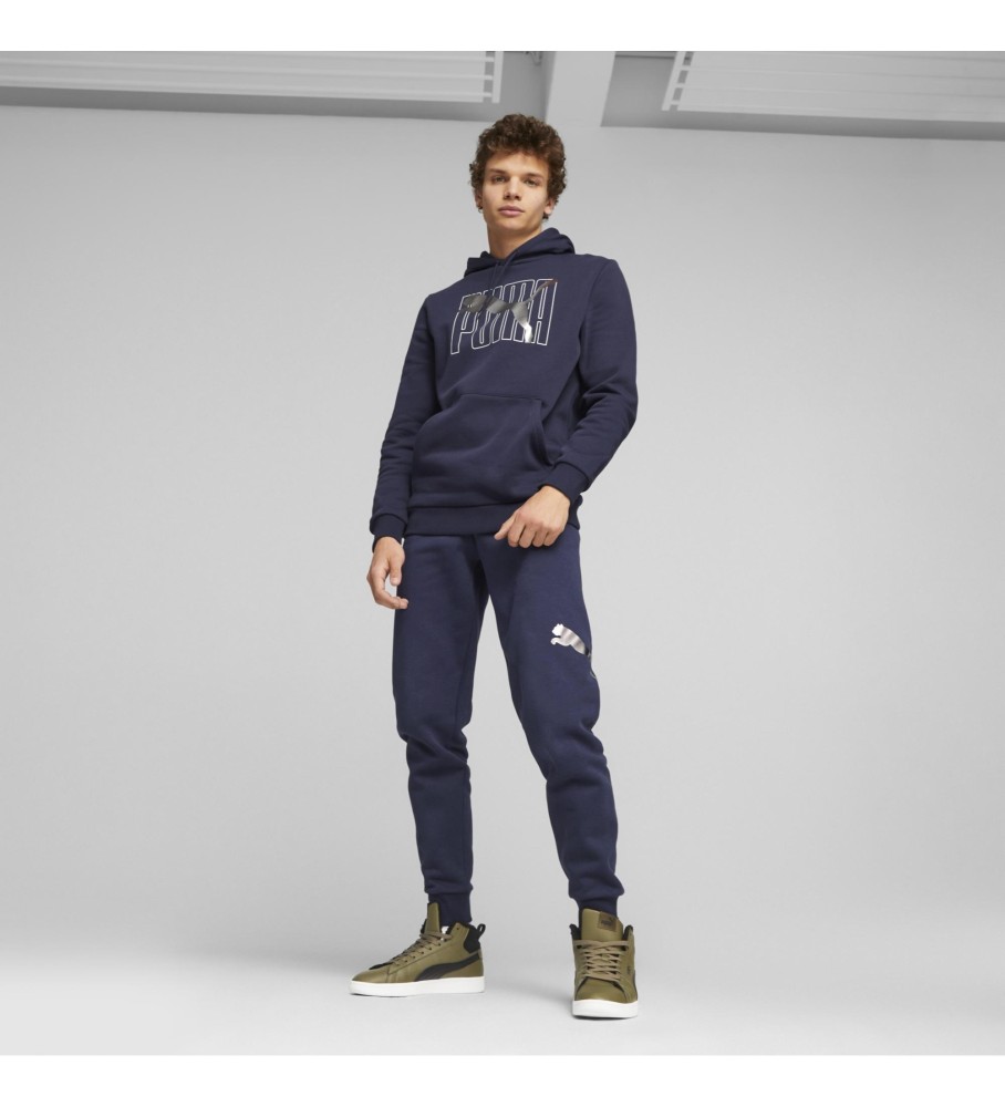 Moletom Puma ESS+ Logo Lab Holiday, Azul Marinho