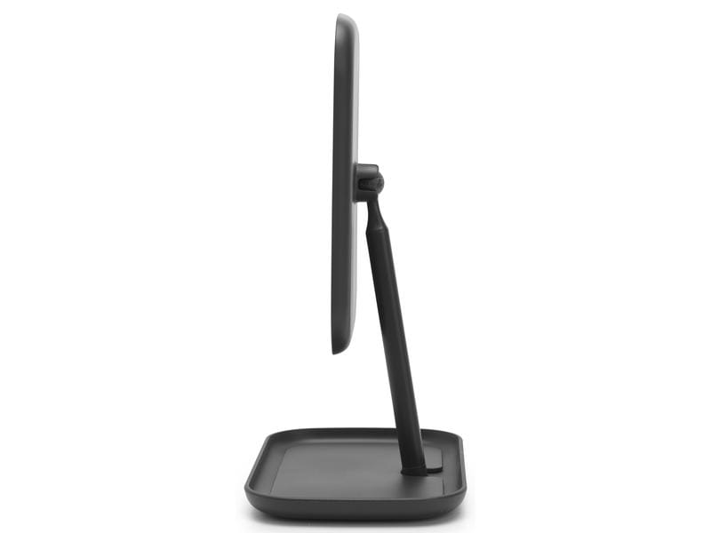 Brabantia Kosmetikspiegel ReNew mit Ablageschale, Schwarz Flexibel verstellbarer Make-Up Spiegel