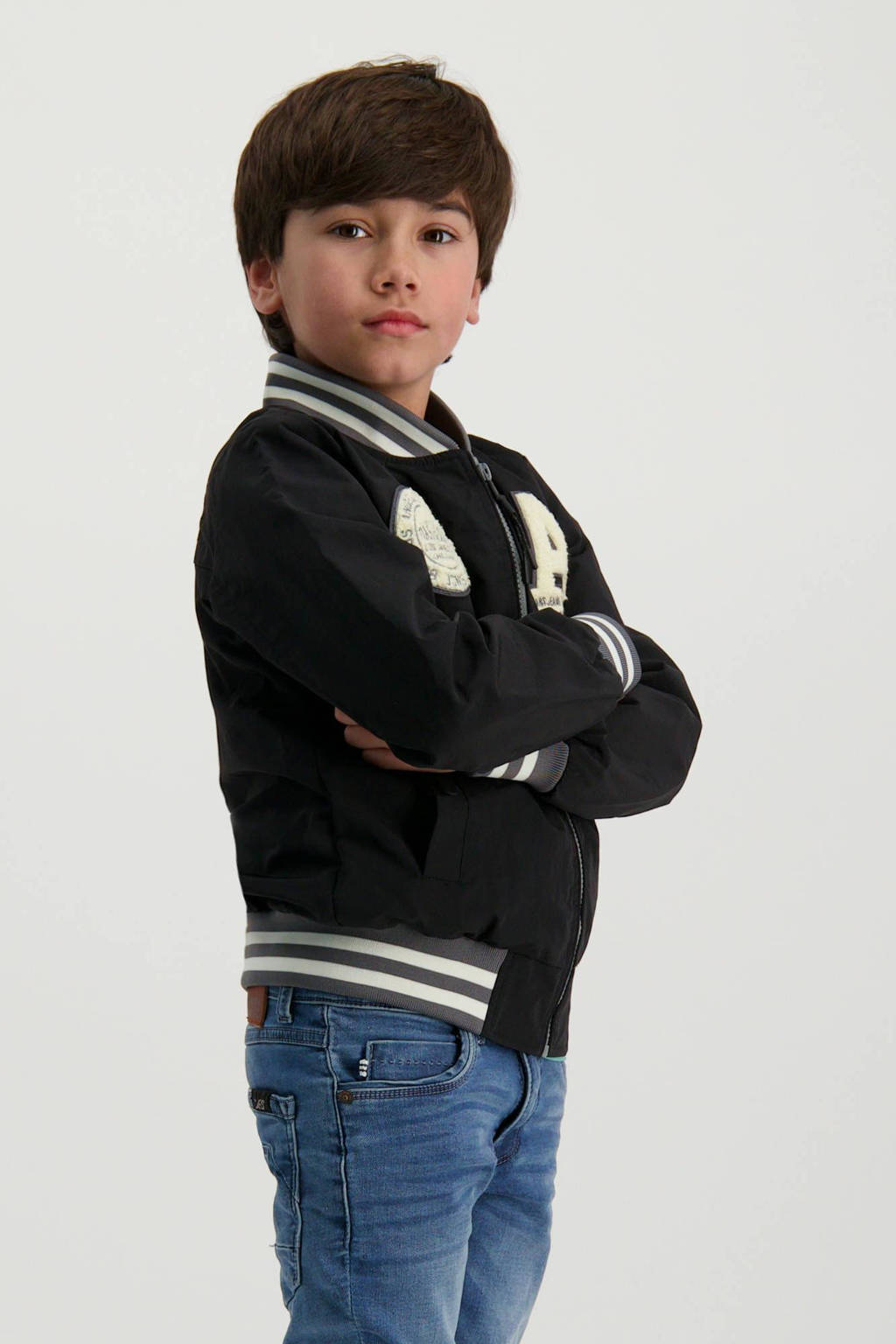 Cars baseball jacket JUSTIN met logo zwart/wit