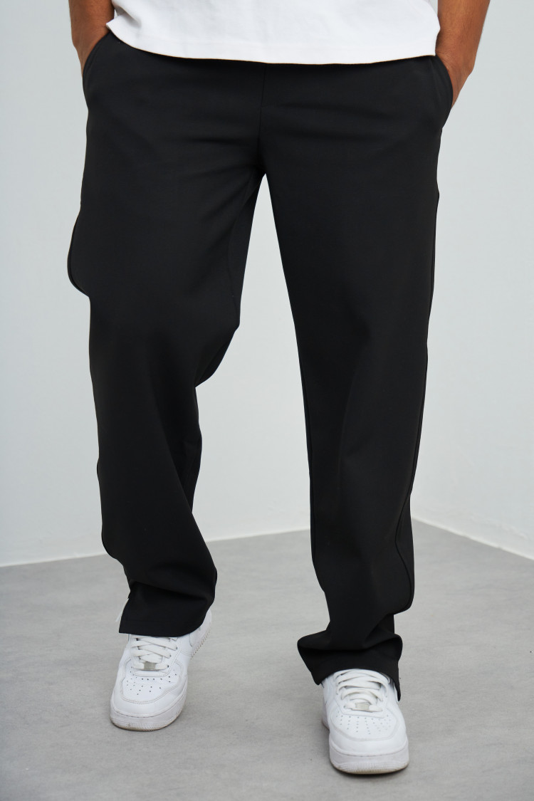 Pantalon avec fente noir