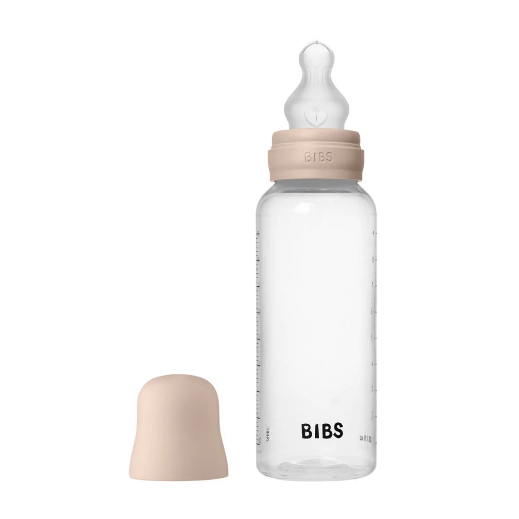 BIBS Babyfles 270 ml - Blush - met silicone speen en opvouwbare trechtertje