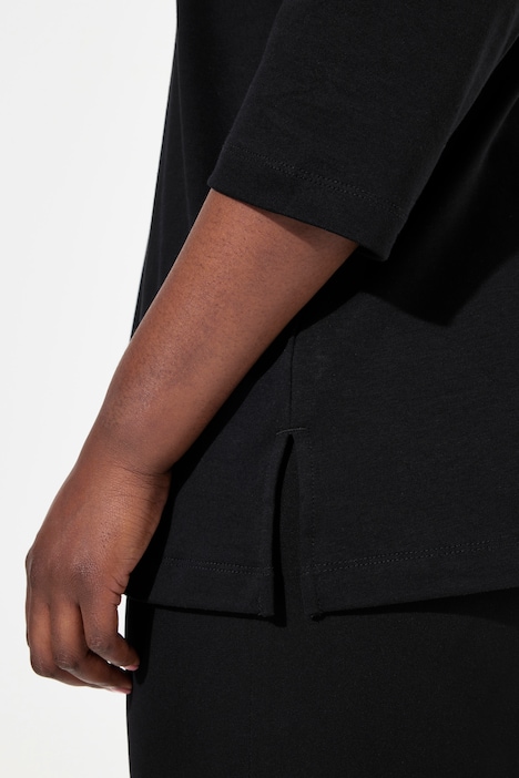 Shirt, Ziersteine, A-Linie, V-Ausschnitt, 3/4-Arm