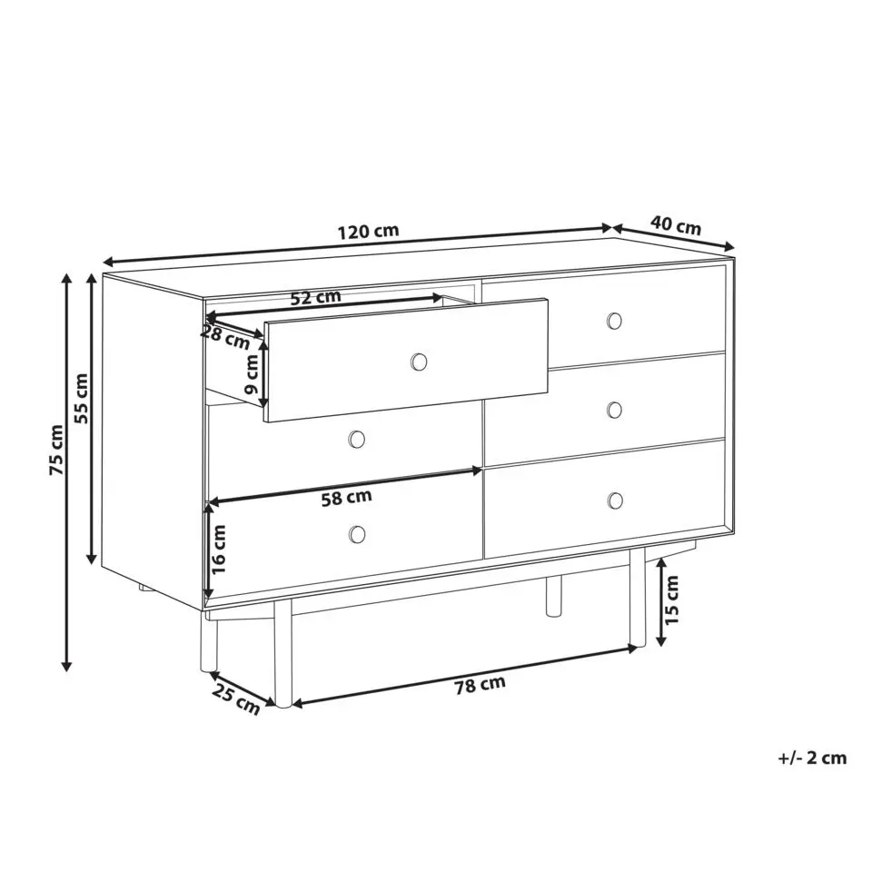 ALCESTER - Ladekast - Zwart - MDF