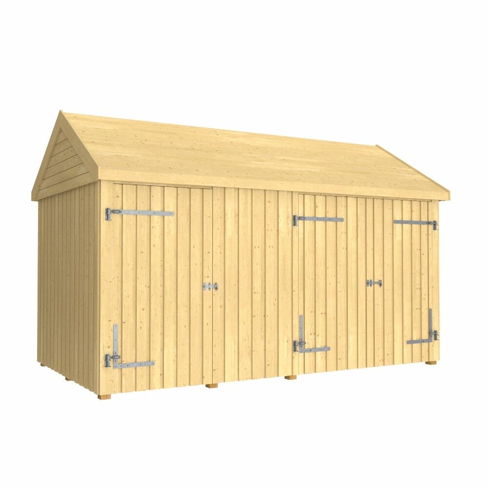 REDSKAPSBOD PLUS CLASSIC MULTI MED ENKEL OG DOBBELDØR UBEHANDLET 10M²
