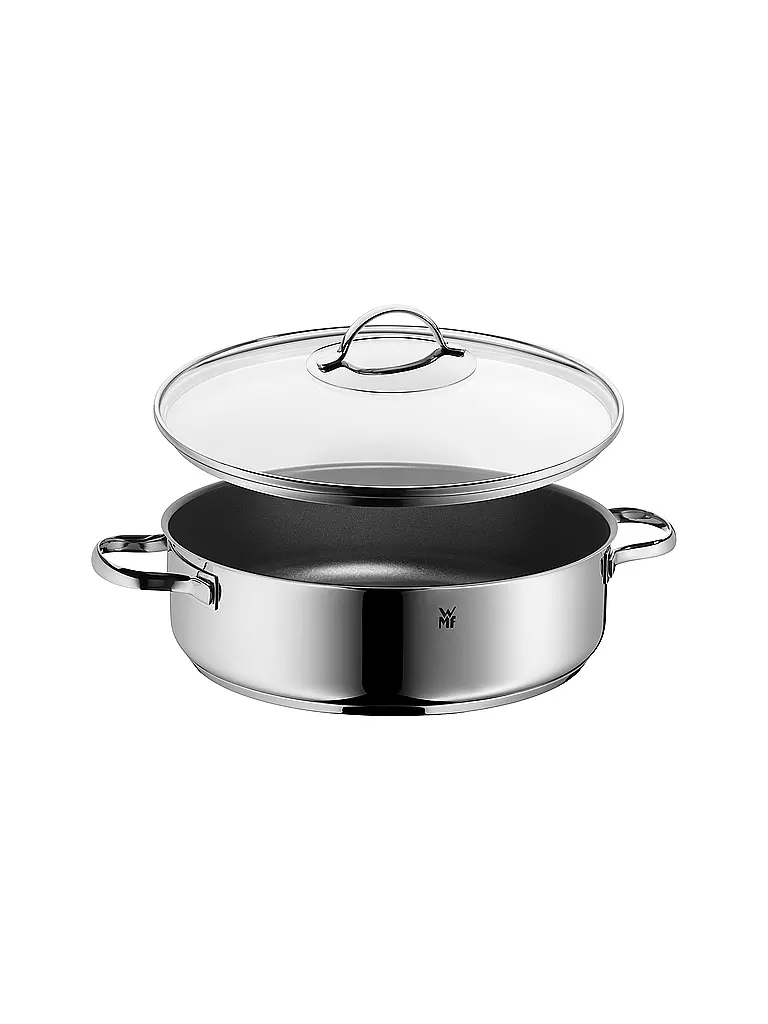 WMF Servier-Schmorpfanne mit Glasdeckel 28cm silber