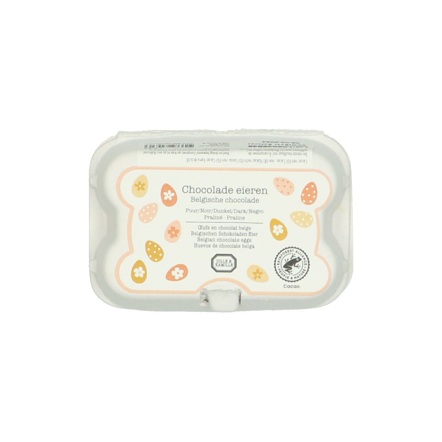 Chocolade eieren, puur praliné, 73 gram