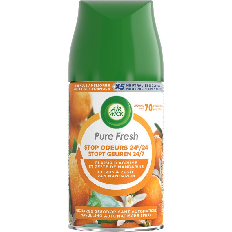 Diffuseur Air Wick Freshmatic + 1 recharge Plaisir d'agrume et zeste de mandarine 250 ml
