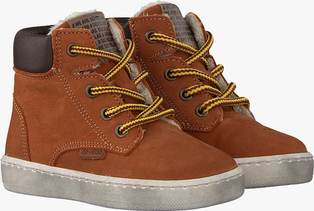 DEVELAB cognac develab hoge sneaker 41855