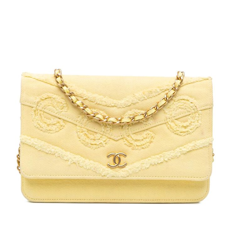 Chanel Vintage Chanel Wallet On Chain Yellow