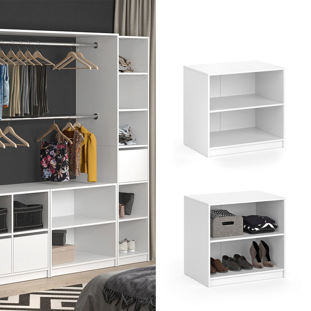 Vicco Kommode Visit Kleiderschrank Sideboard Regal Umkleide zweigeteilt Weiß