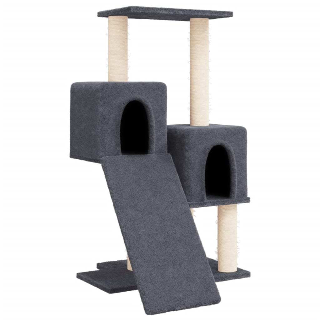 Arranhador para gatos vidaXL com postes de sisal cinza escuro, 82 cm