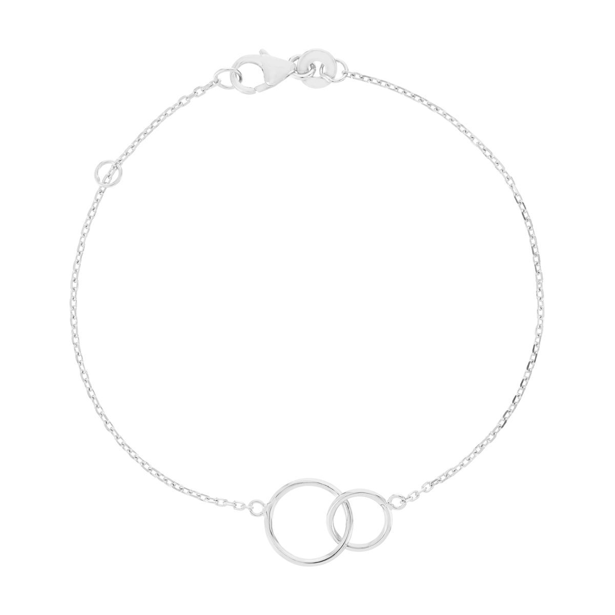 Bracelet argent 925 anneaux entrelacés 18 cm