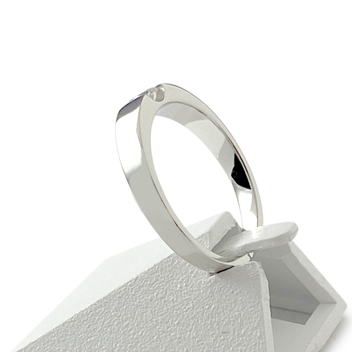 Bague solitaire d'occasion or 750 blanc diamant 0.20 carat