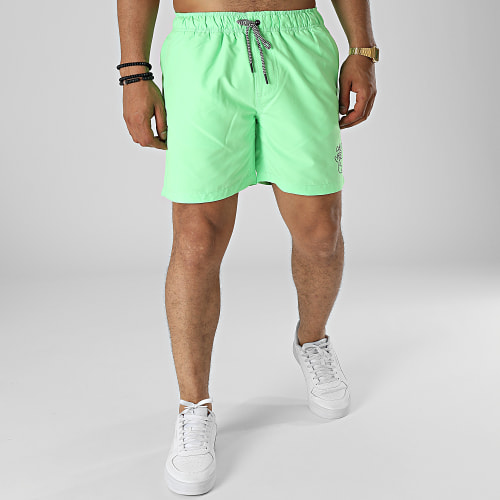 Short De Bain Toto Vert Fluo Noir