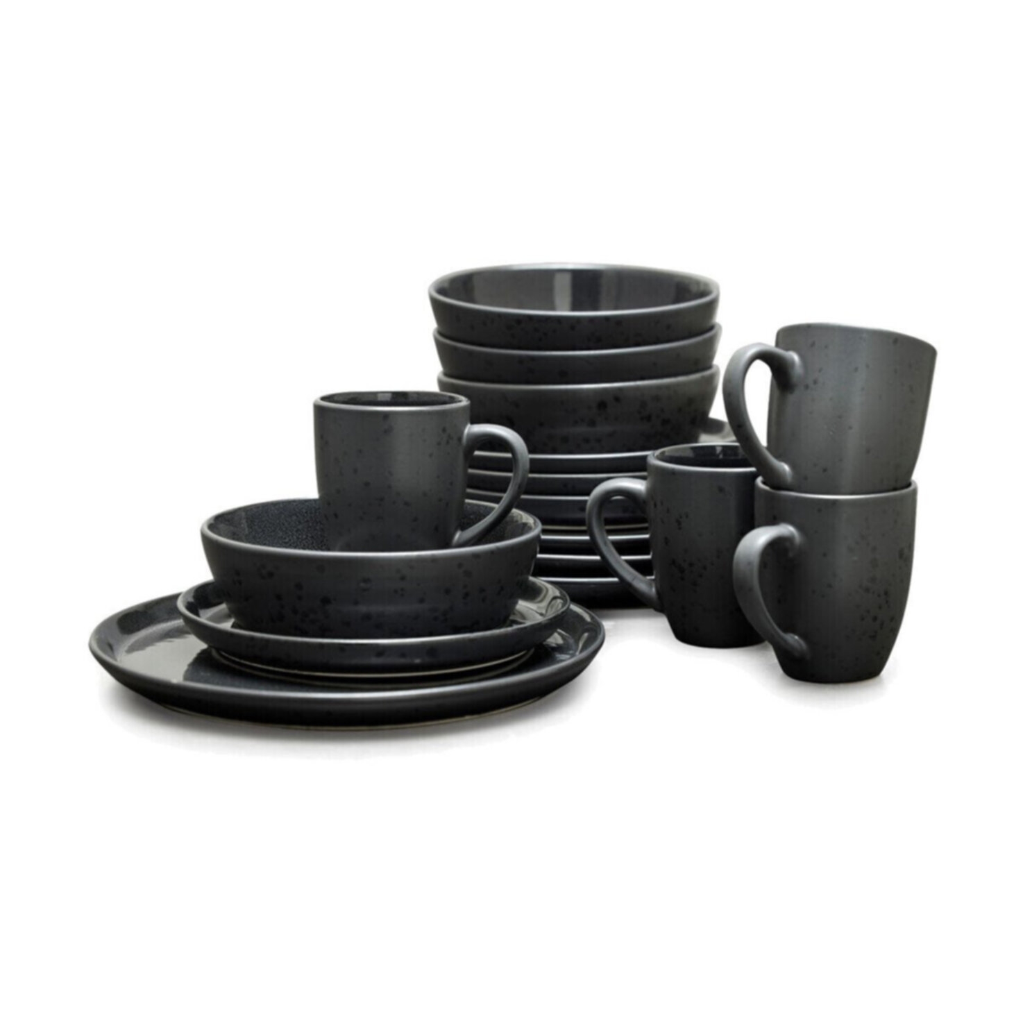 Bitz Geschirrset Galaxy Black 16 Teilig