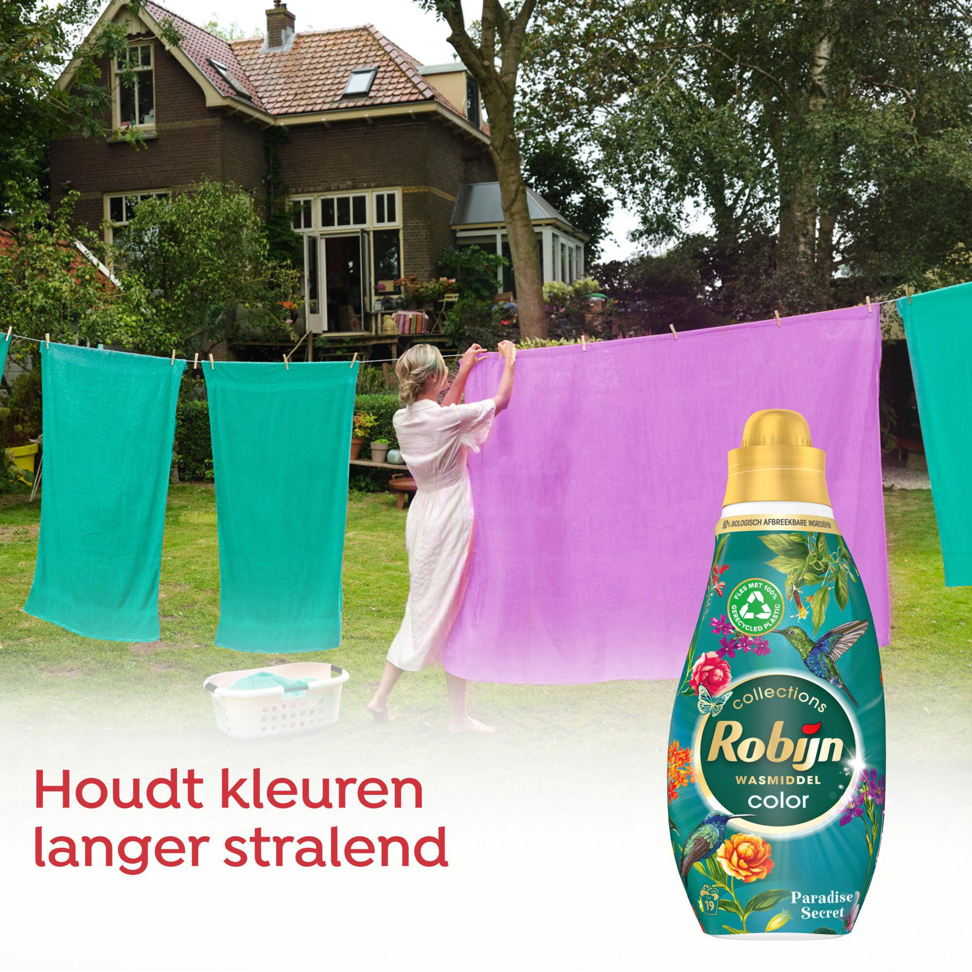 Robijn vloeibaar wasmiddel Color Paradise Secret - 6 x 19 wasbeurten - 114 wasbeurten