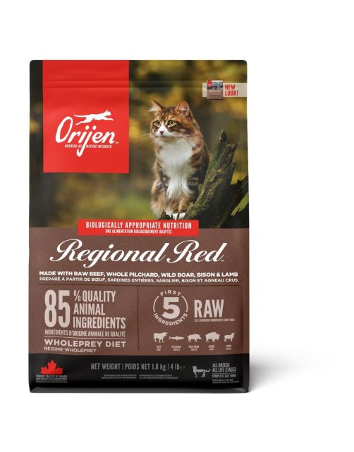 Orijen Whole Prey Regional Red Cat Rund&Zwijn - Kattenvoer