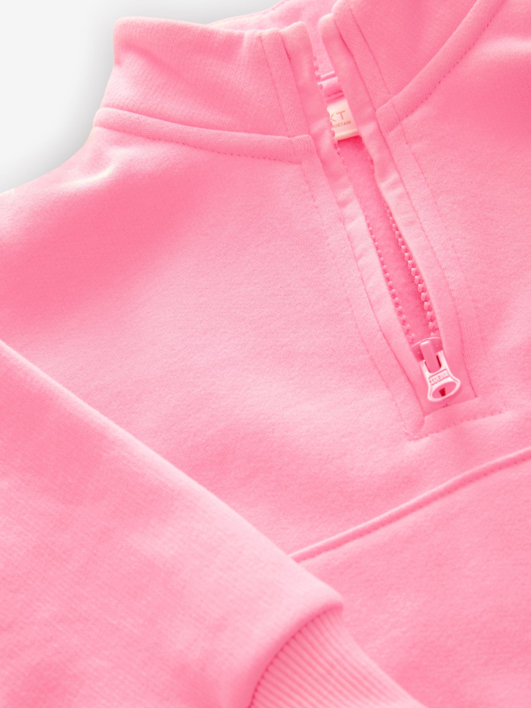 Felroze - Sweatshirt met kwartrits (3mnd -7jr)