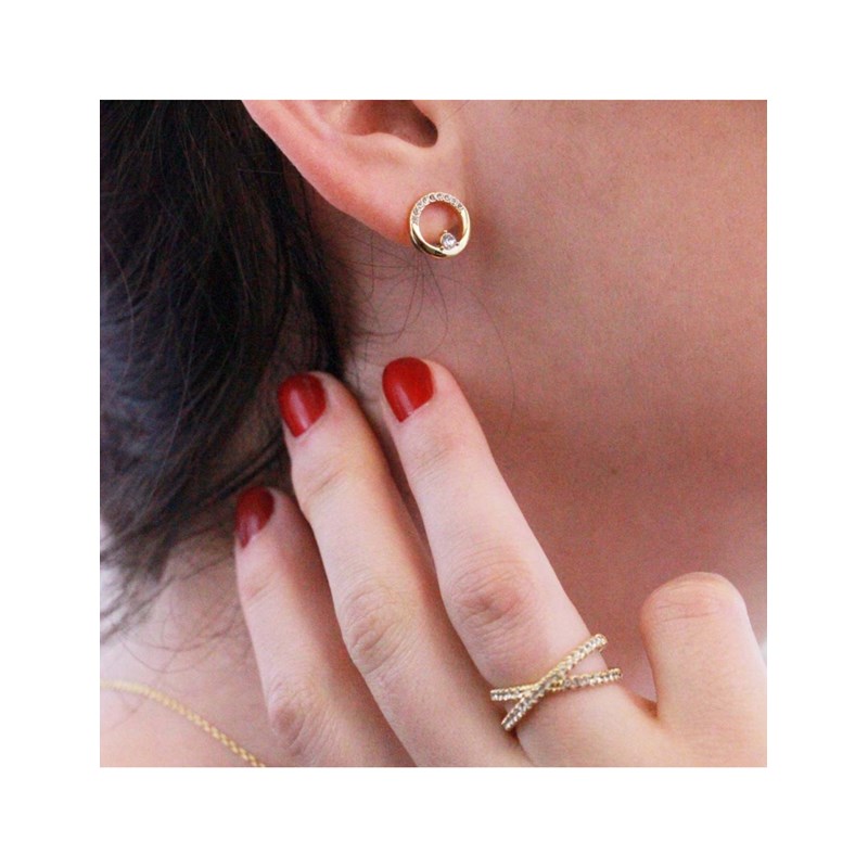 Boucles d'oreilles Clarine - Doré et Cristal