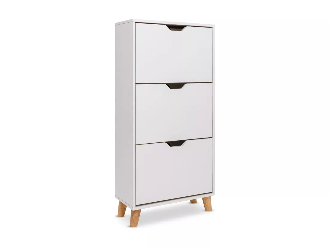 Plana - Meuble à chaussures avec 3 étagères en bois, style minimal, jusqu'à 18 paires