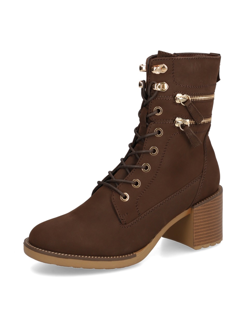 Nubukleder Schnürstiefelette