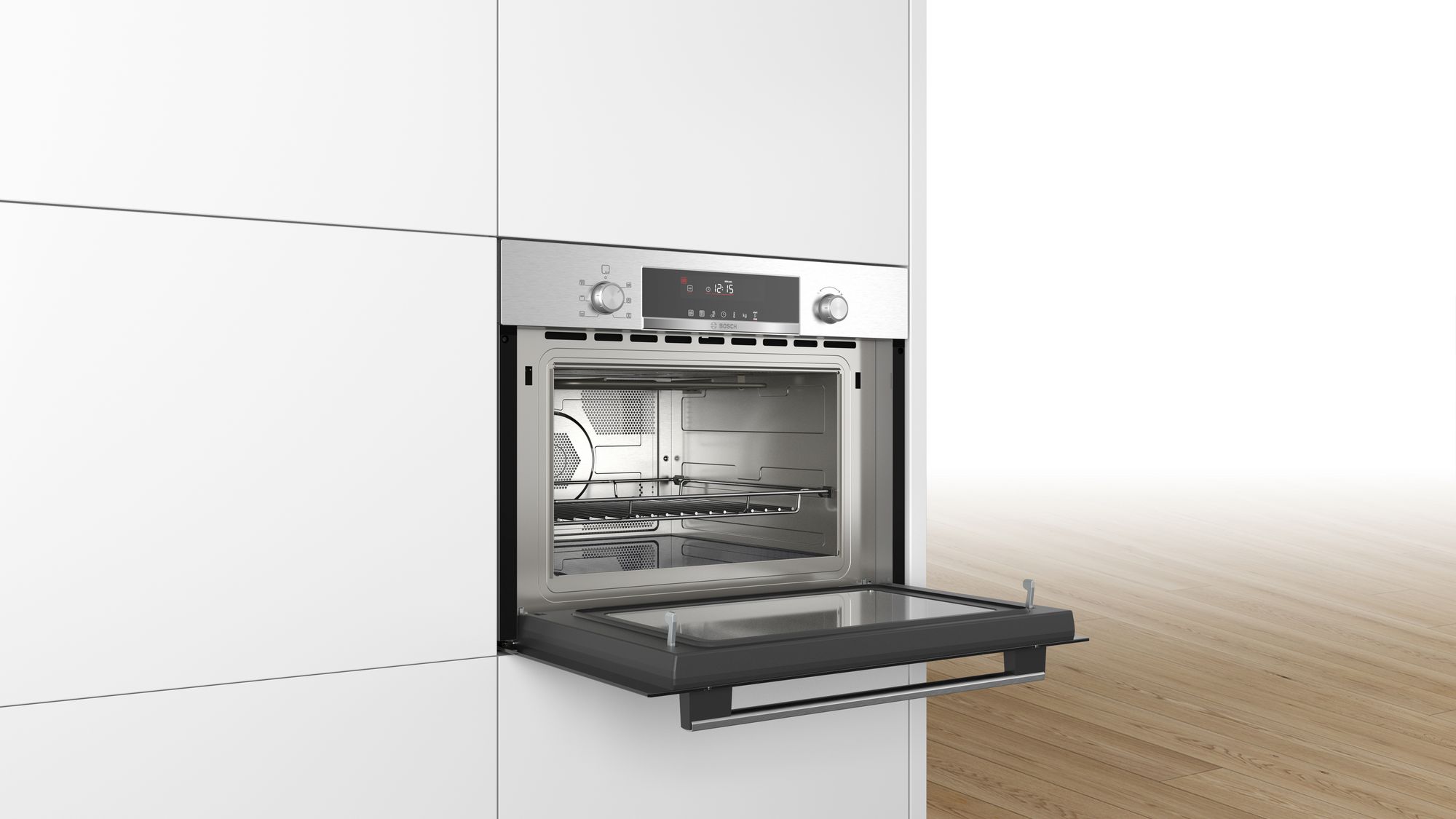 Forno compacto Série 6 com micro-ondas 60 x 45 cm em aço inoxidável CMA585GS0