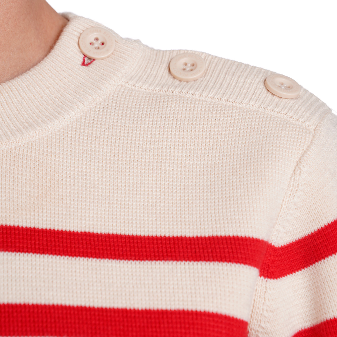 Gina Benotti Damen Strickpullover im Streifen-Look rot / beige