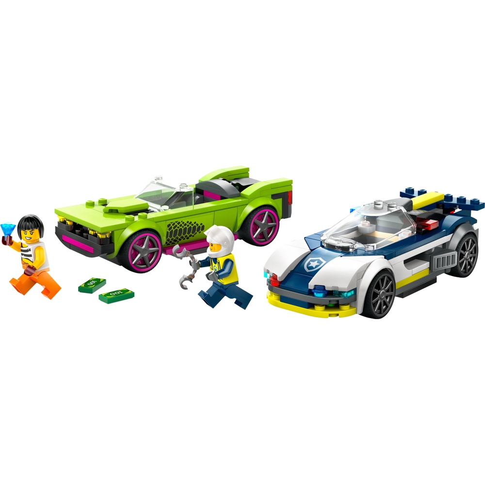 LEGO City 60415 Polizeiauto und Verfolgungsjagd mit Muscle-Car – Bauspielzeug