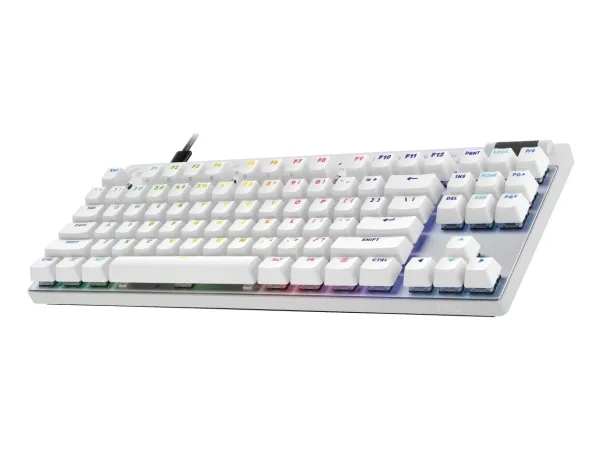 Logitech G PRO X RAPID - Tastatur - TKL - bagbelyst - USB - QWERTY - US International - tastkontakt: Linear - hvid
