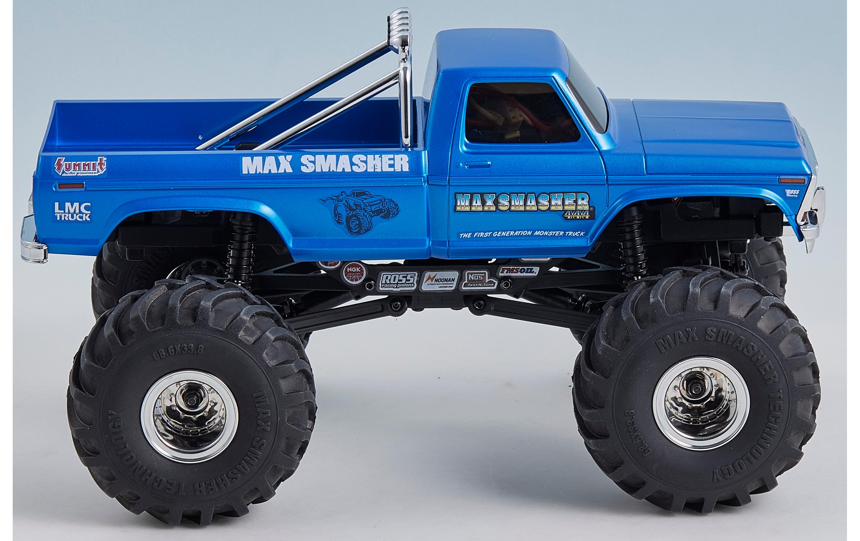 Monster Truck FCX24 Max Smasher 4x4, Blau RTR, 1:24<br>Micro Monstertruck mit 2-Gang Getriebe und Portalachsen