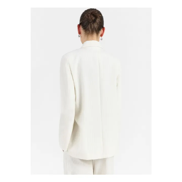 Masscob Veste Avalon Rayures Coton et Soie | Ecru
