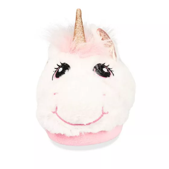 Chaussons peluche licorne BLANC LOVELY SKULL
