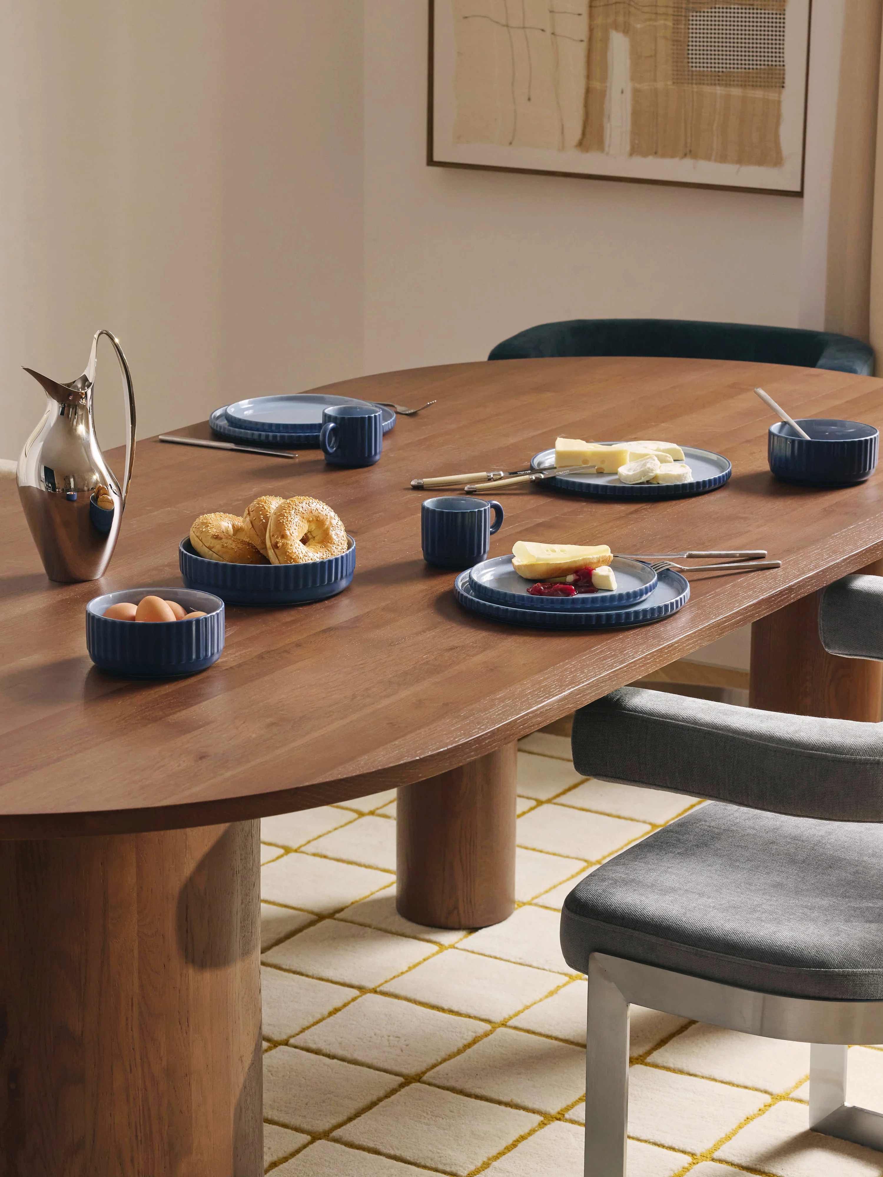 Ovale eettafel Dunia van eikenhout, in verschillende formaten