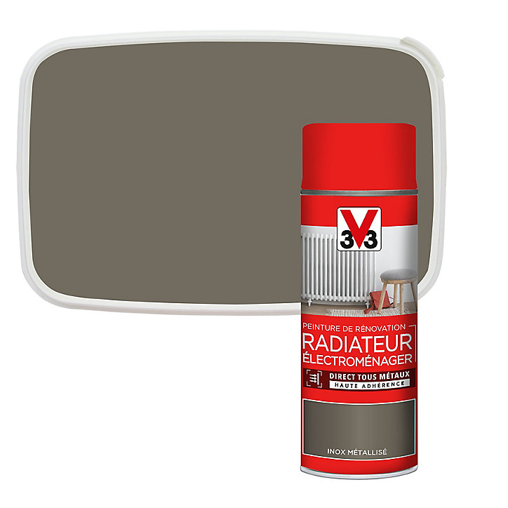 Peinture de rénovation aérosol radiateur électroménager V33 inox métallisé 400ml